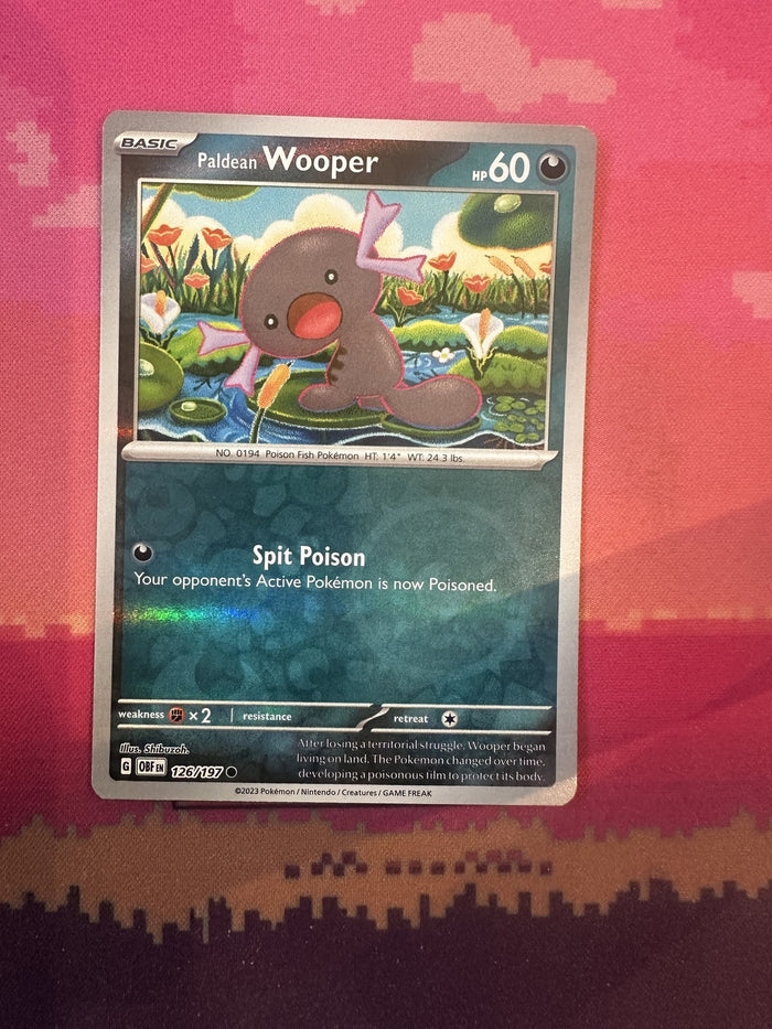 Pokemon Card Paldean Wooper Obsidian Flames Reverse Holo 126/197 Near Mint