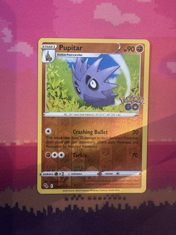 Pokemon Card Pupitar Pokemon GO Reverse Holo 038/078 Near Mint