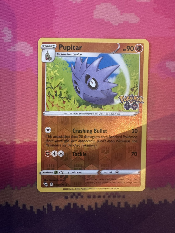 Pokemon Card Pupitar Pokemon GO Reverse Holo 038/078 Near Mint