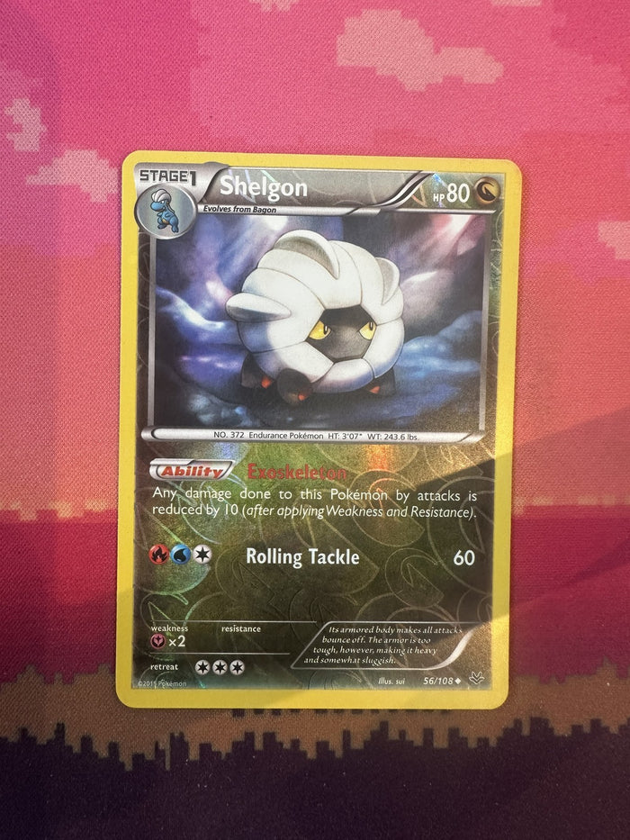 Pokemon Card Shelgon Roaring Skies Reverse Holo 56/108 Near Mint