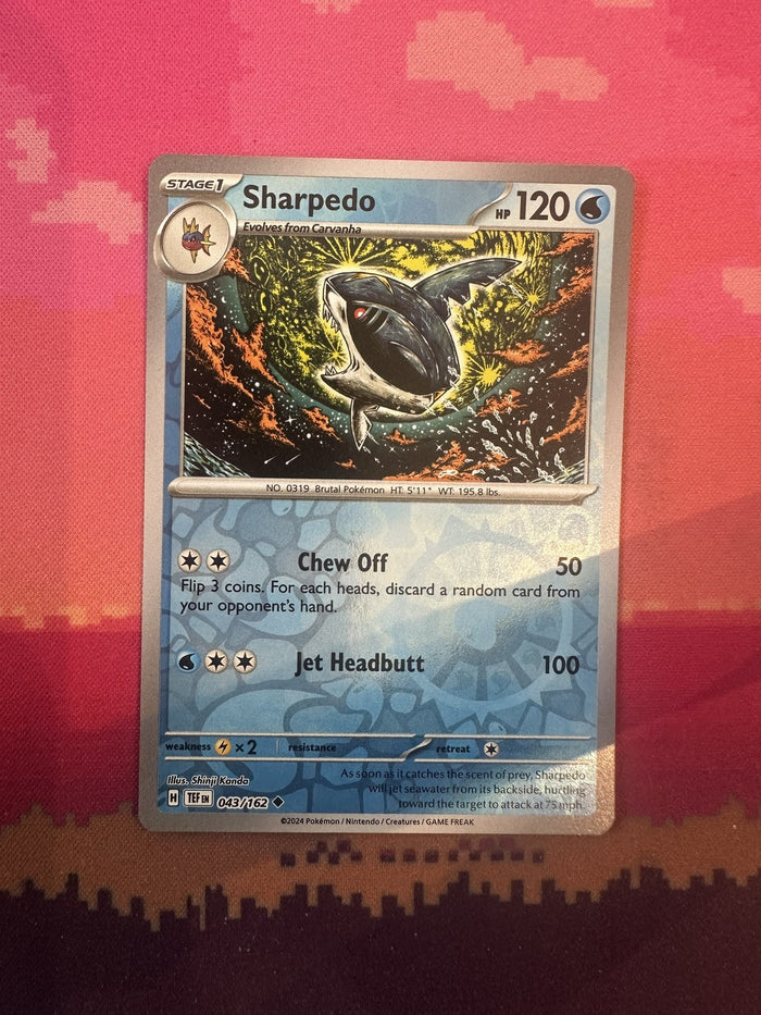 Pokemon Card Sharpedo Temporal Forces Reverse Holo 043/162 NM