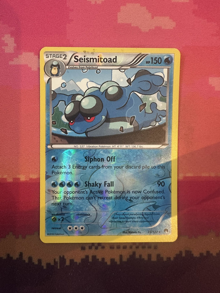 Pokemon Card Seismitoad BREAKpoint Reverse Holo 35/122 Near Mint
