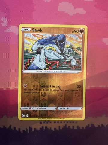 Pokemon Card Sawk Brilliant Stars Reverse Holo 013/172 Near Mint