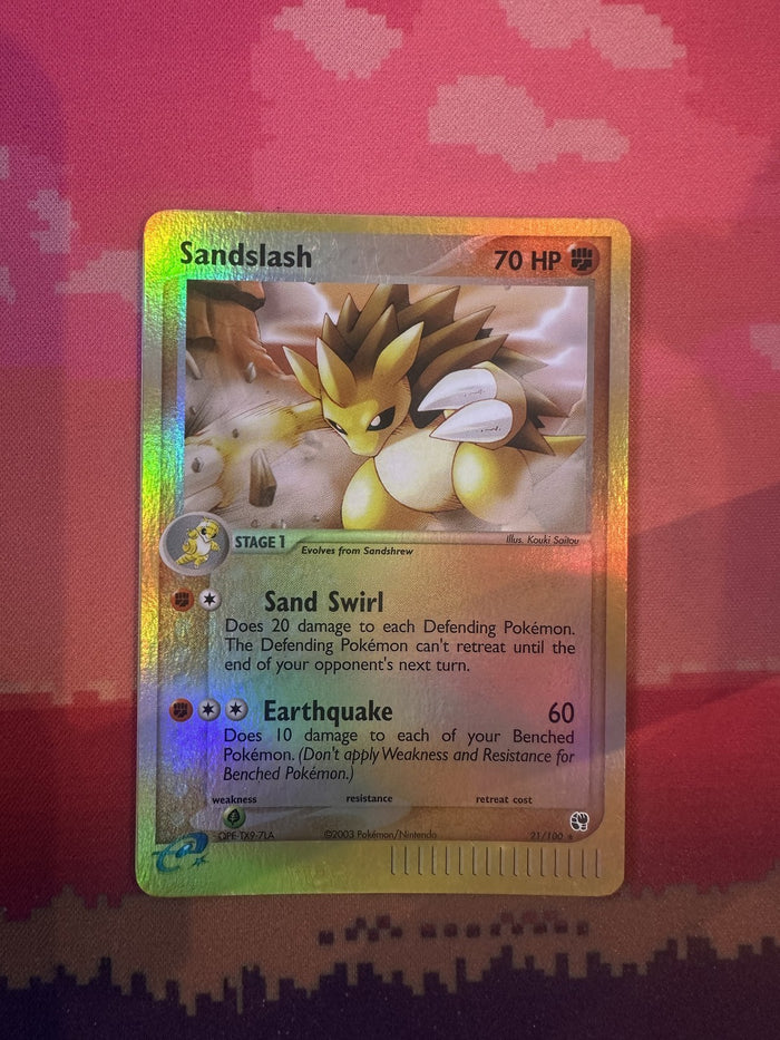Pokemon Card Sandslash EX Sandstorm Reverse Holo 21/100 Near Mint