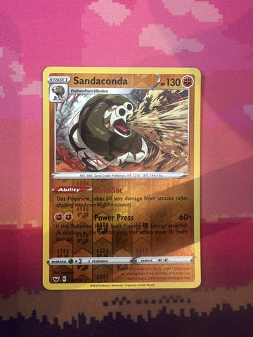 Pokemon Card Sandaconda Sword & Shield Reverse Holo 110/202 Near Mint