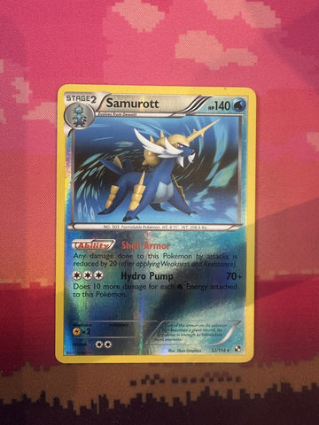 Pokemon Card Samurott Black & White Reverse Holo 32/114 Near Mint