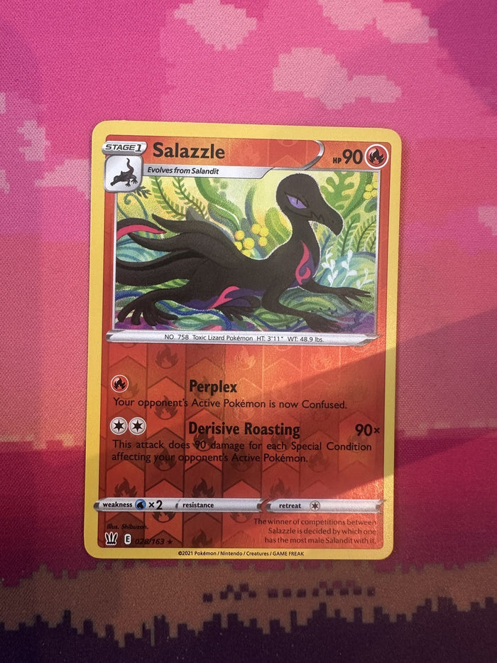 Pokemon Card Salazzle Sword & Shield Battle Styles Reverse Holo 028/163 NM