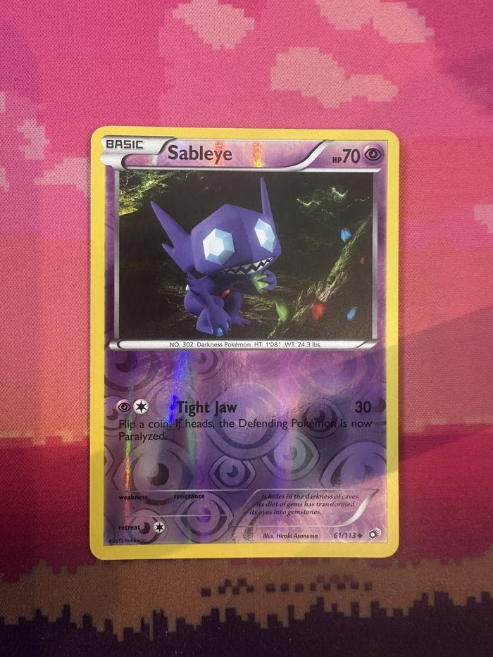 Pokemon Card Sableye Legendary Treasures Reverse Holo 61/113 NM