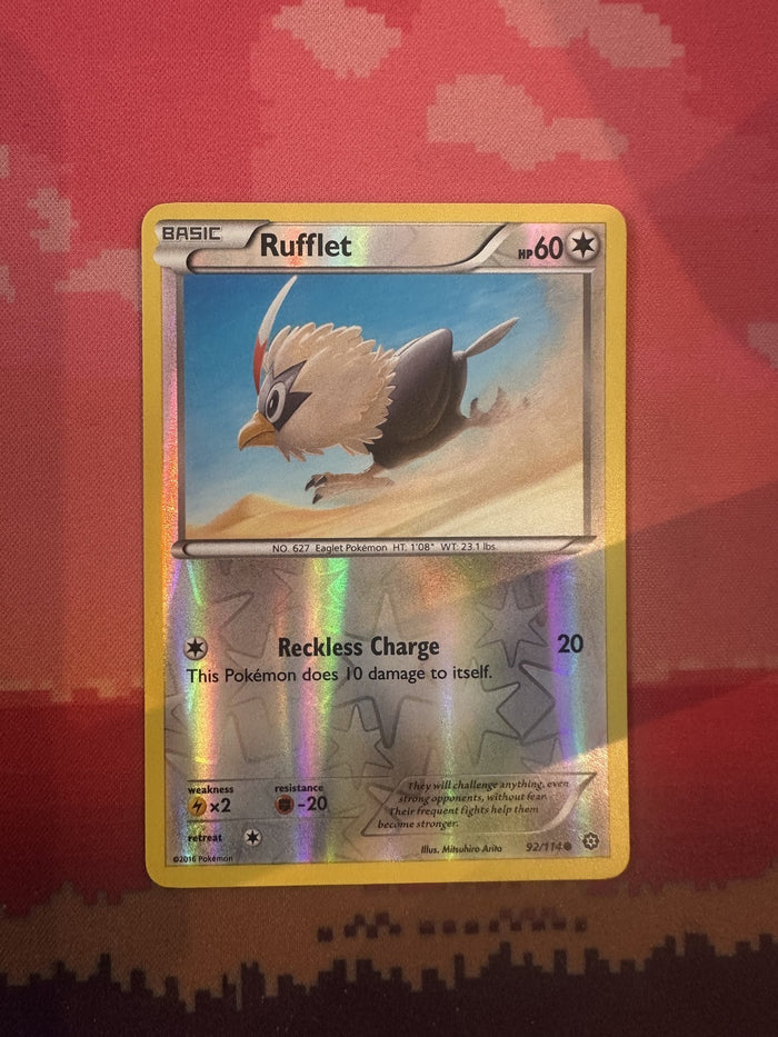 Pokemon Card Rufflet Steam Siege Reverse Holo 92/114 Near Mint