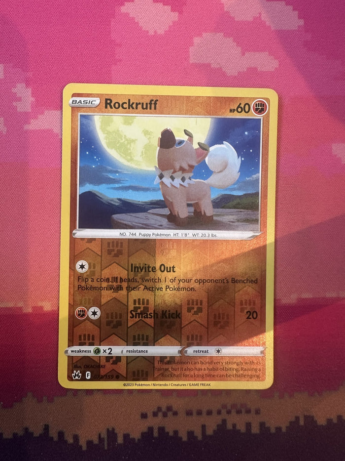 Pokemon Card Rockruff Crown Zenith Reverse Holo 073/159 NM