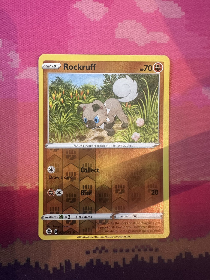 Pokemon Card Rockruff Champion's Path Reverse Holo 029/073 NM