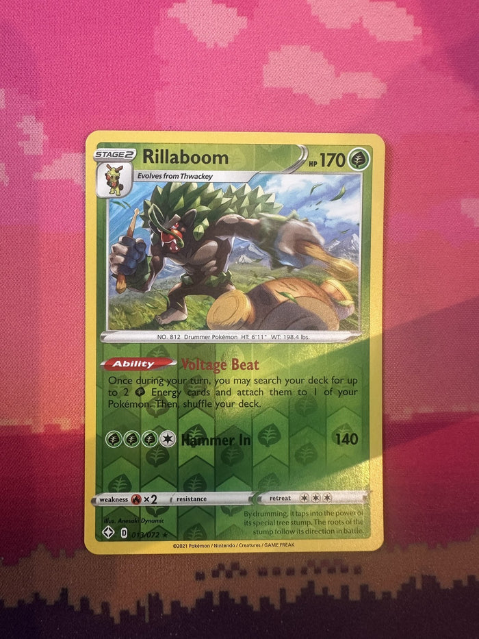 Pokemon Card Rillaboom Shining Fates Reverse Holo 013/072 NM
