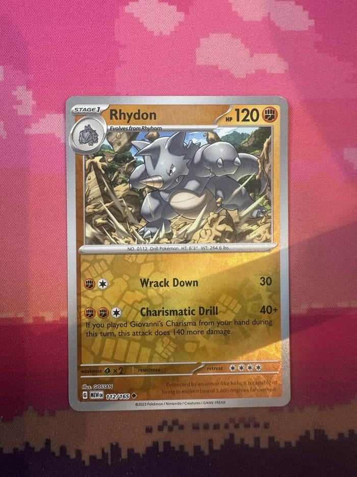Pokemon Card Rhydon Pokemon 151 Reverse Holo 112/165 Near Mint