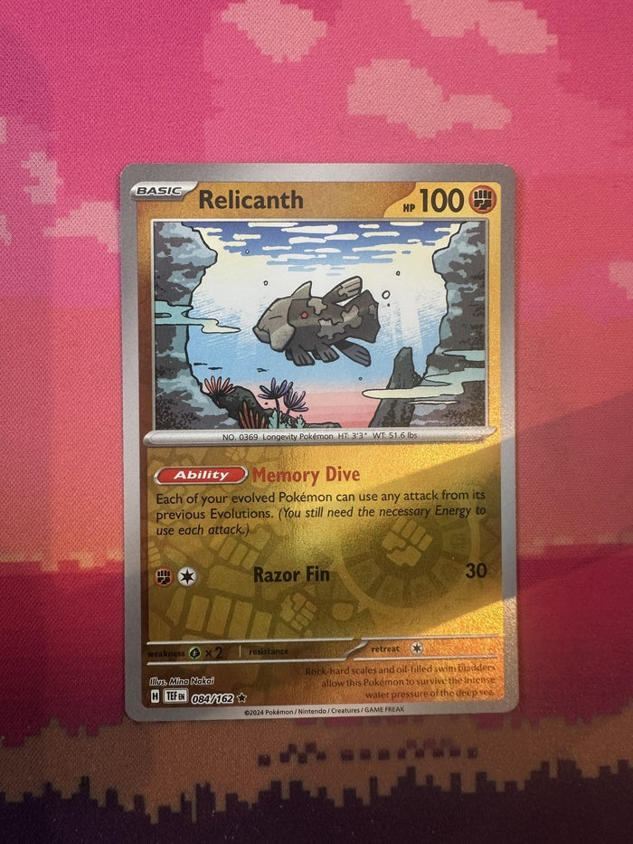 Pokemon Card Relicanth Temporal Forces Reverse Holo Rare 084/162 Near Mint