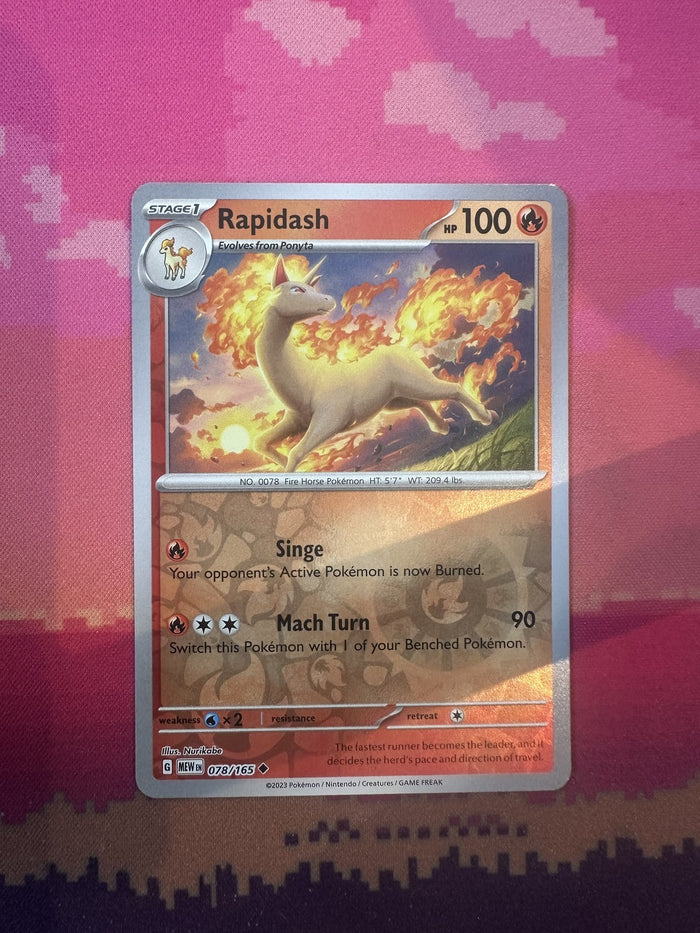 Pokemon Card Rapidash Pokemon 151 Reverse Holo 078/165 Near Mint