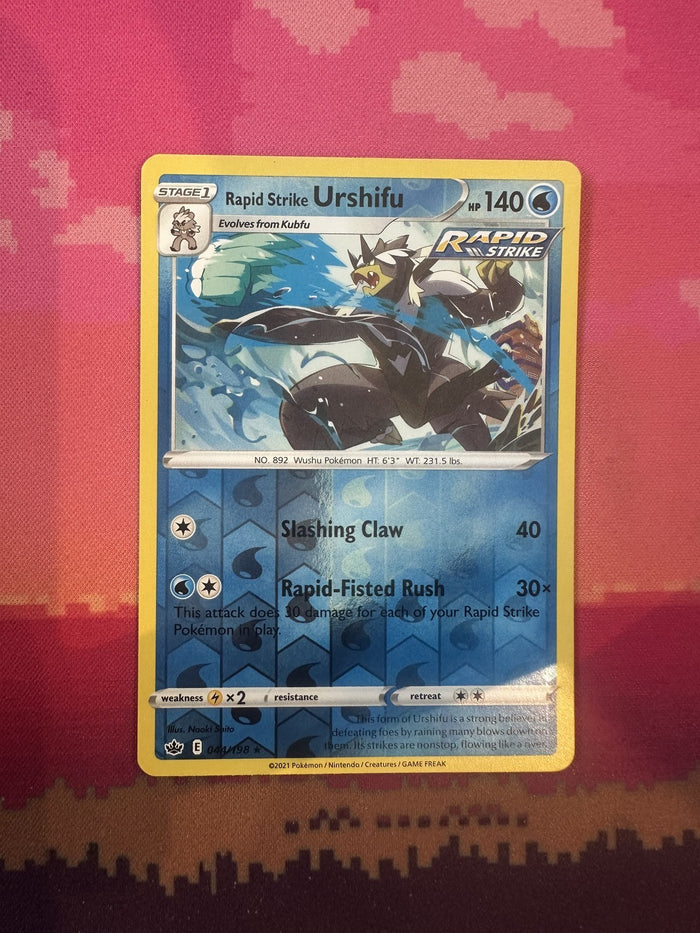 Pokemon Card Rapid Strike Urshifu Chilling Reign Reverse Holo 044/198 Near Mint