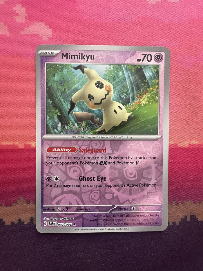 Pokemon Card Mimikyu Paldean Fates Reverse Holo 037/091 Near Mint