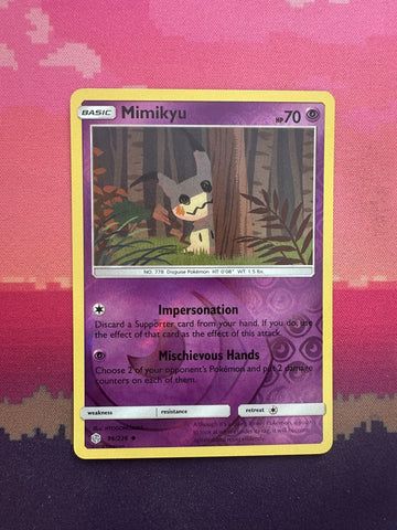 Pokemon Card Mimikyu Cosmic Eclipse Reverse Holo 096/236 Near Mint