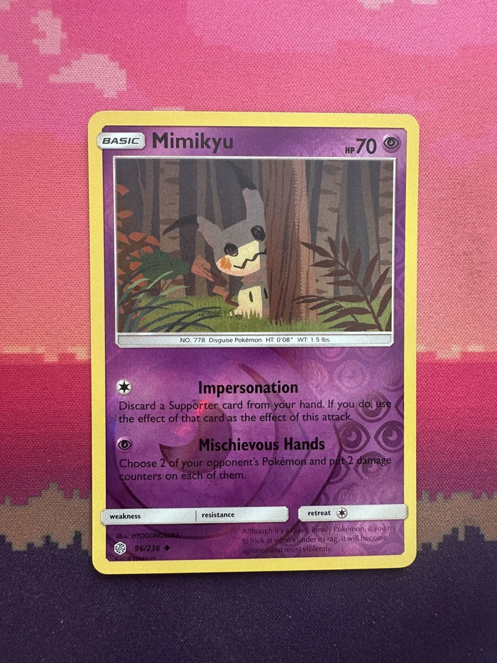 Pokemon Card Mimikyu Cosmic Eclipse Reverse Holo 096/236 Near Mint