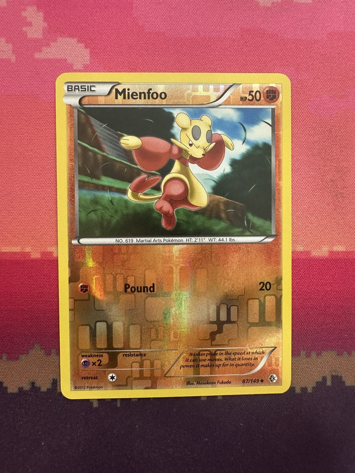 Pokemon Card Mienfoo Boundaries Crossed Reverse Holo 87/149 Near Mint