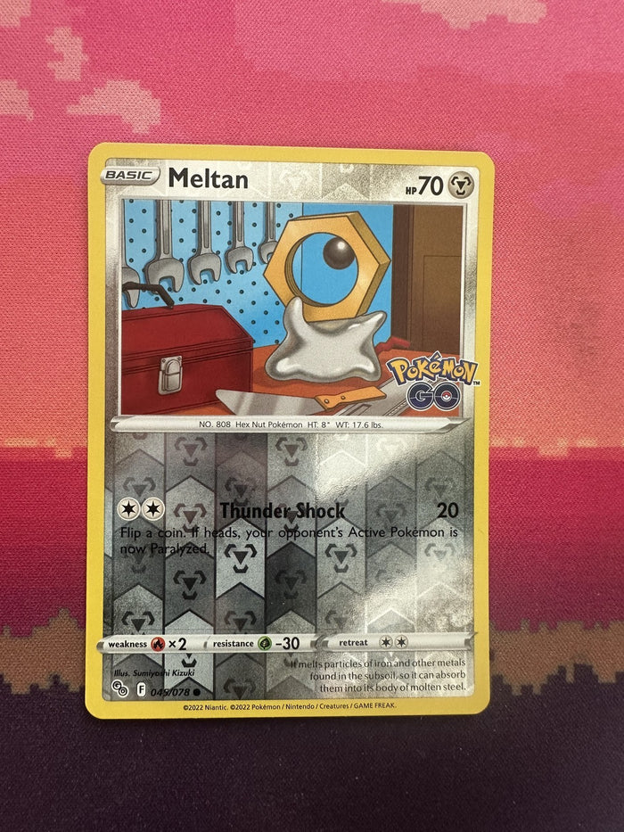 Pokemon Card Meltan Pokemon GO Reverse Holo 045/078 Near Mint