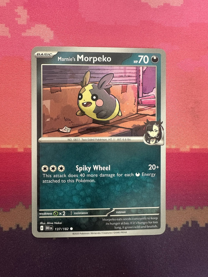 Pokemon Card Marnie's Morpeko Destined Rivals Reverse Holo 137/182 NM