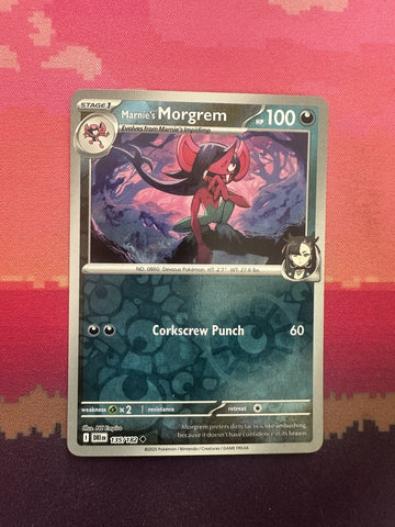 Pokemon Card Marnie's Morgrem Destined Rivals Reverse Holo 135/182 Near Mint