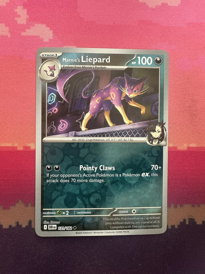 Pokemon Card Marnie's Liepard Destined Rivals Reverse Holo 131/182 Near Mint