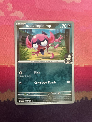 Pokemon Card Marnie's Impidimp Destined Rivals Reverse Holo 134/182 Near Mint