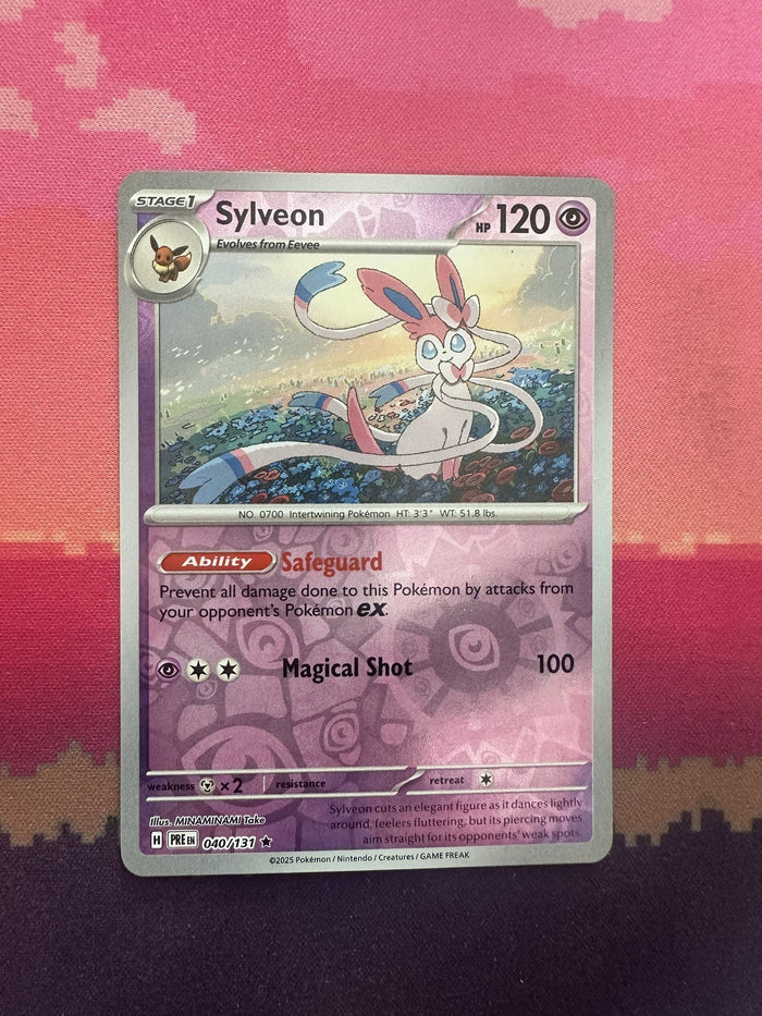 Pokemon Card Sylveon Prismatic Evolutions Reverse Holo Rare 040/131 NM