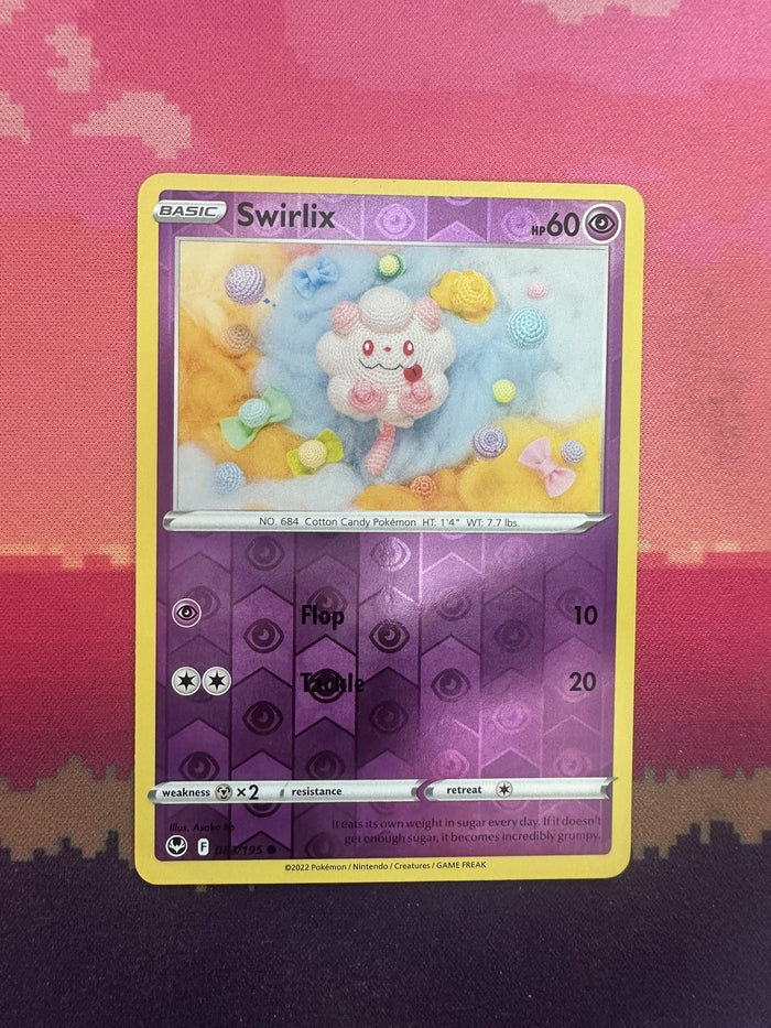 Pokemon Card Swirlix Silver Tempest Reverse Holo 082/195 Near Mint