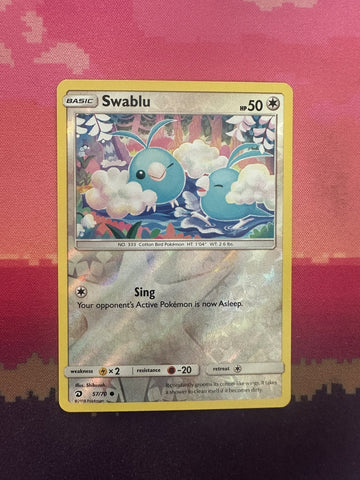 Pokemon Card Swablu Dragon Majesty Reverse Holo 57/70 Near Mint