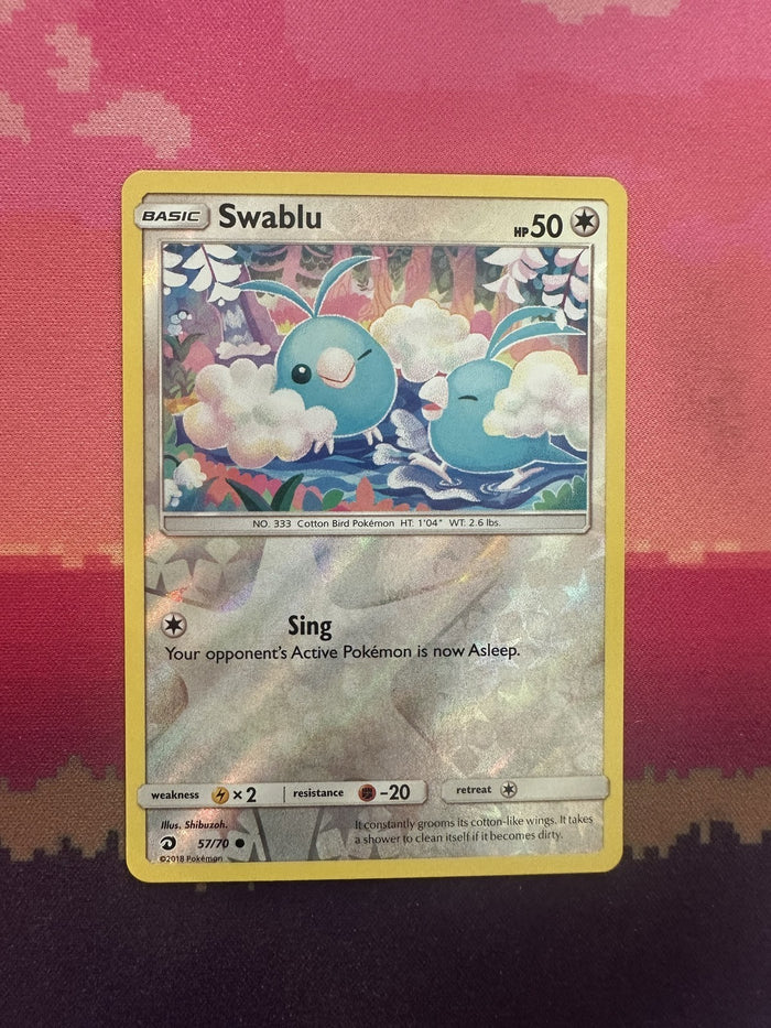 Pokemon Card Swablu Dragon Majesty Reverse Holo 57/70 Near Mint
