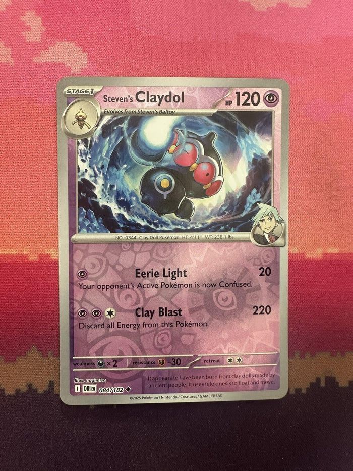 Pokemon Card Steven's Claydol Destined Rivals Reverse Holo 084/182 Near Mint
