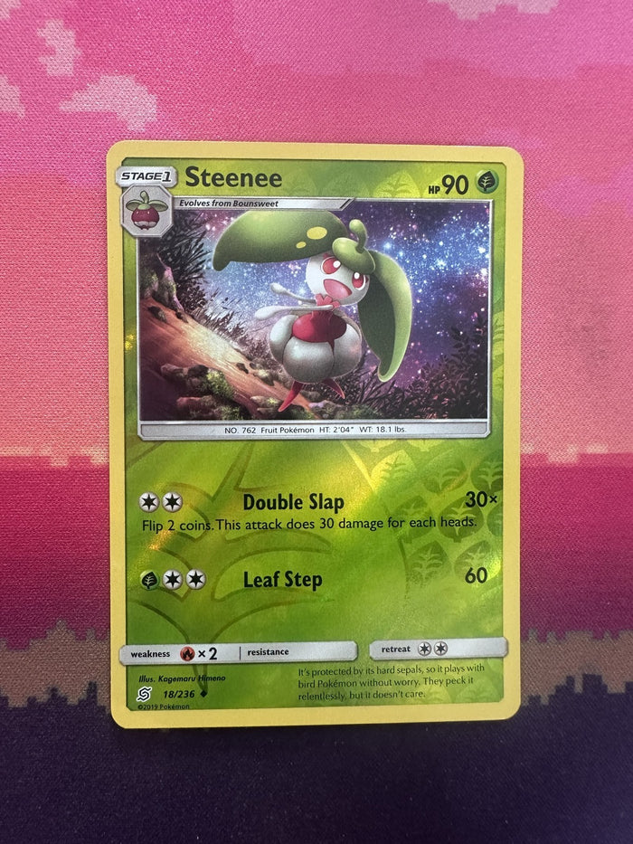 Pokemon Card Steenee Cosmic Eclipse Reverse Holo 18/236 Near Mint