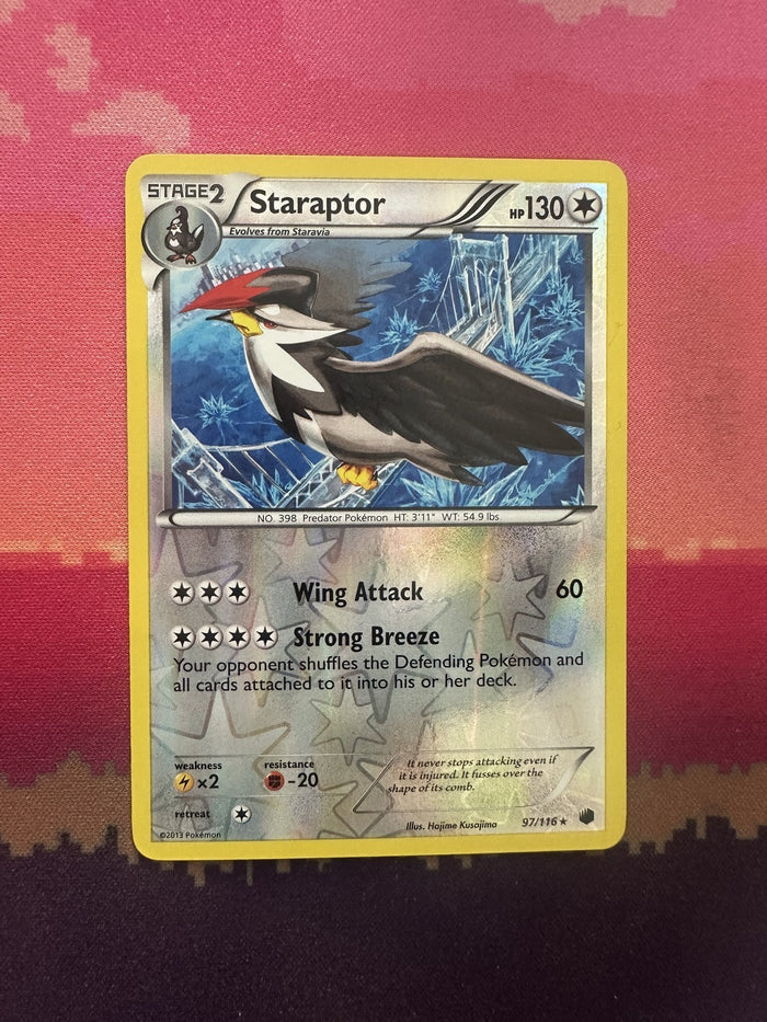 Pokemon Card Staraptor Plasma Freeze Reverse Holo Rare 97/116 Near Mint