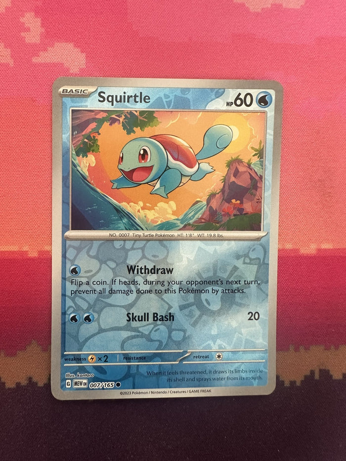 Pokemon Card Squirtle Scarlet & Violet 151 Reverse Holo 007/165 Near Mint