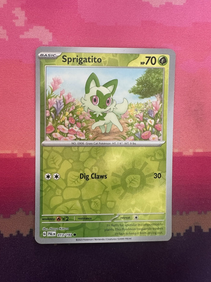 Pokemon Card Sprigatito Paldea Evolved Reverse Holo 013/193 Near Mint