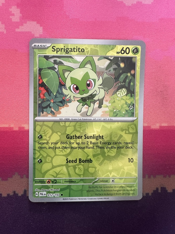 Pokemon Card Sprigatito Scarlet & Violet Base Reverse Holo 012/193 Near Mint