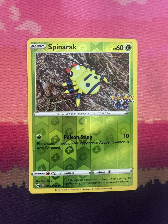 Pokemon Card Spinarak Pokemon GO Ditto Peelable 006/078 Near Mint