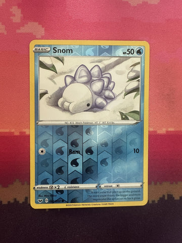 Pokemon Card Snom Sword & Shield Reverse Holo 063/202 Near Mint