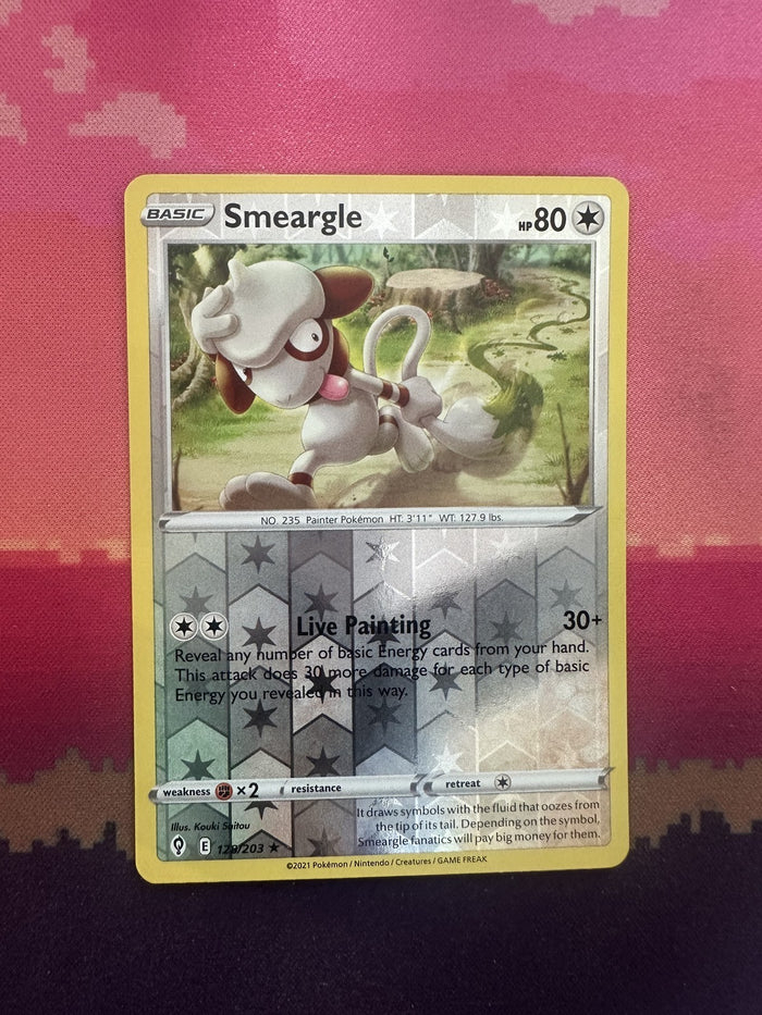 Pokemon Card Smeargle Evolving Skies Reverse Holo 129/203 Near Mint
