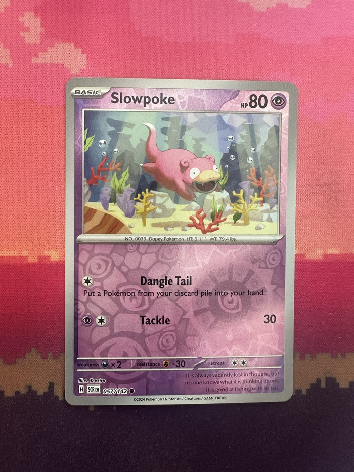Pokemon Card Slowpoke Stellar Crown Reverse Holo 057/142 Near Mint