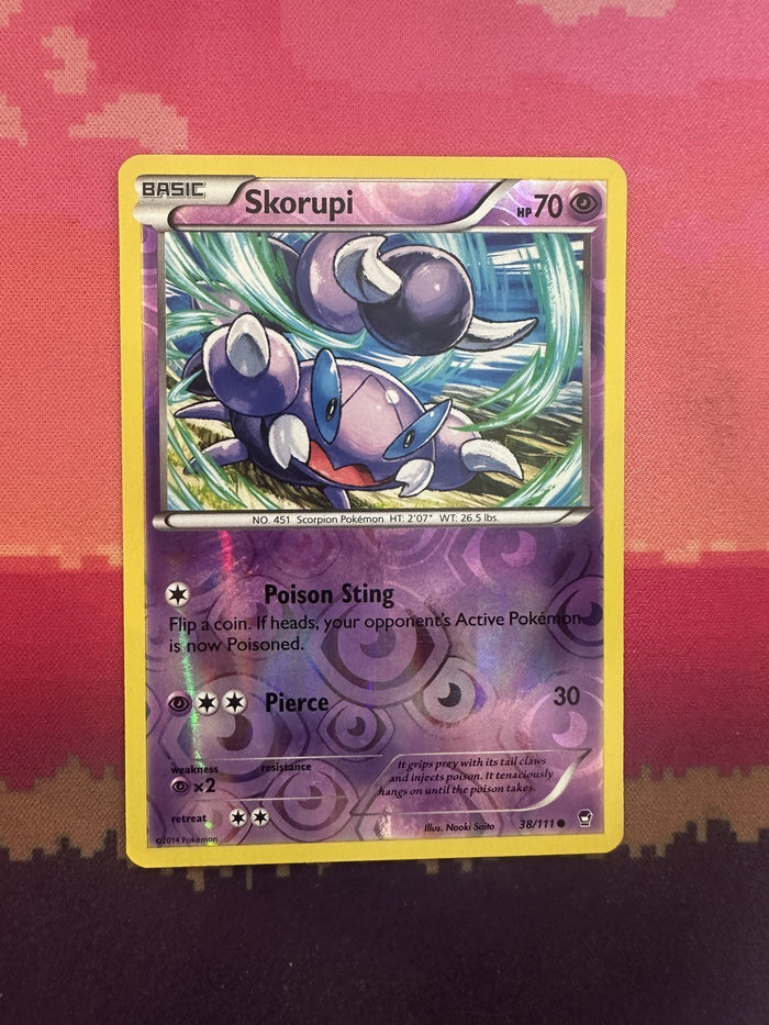Pokemon Card Skorupi Furious Fists Reverse Holo 38/111 Near Mint