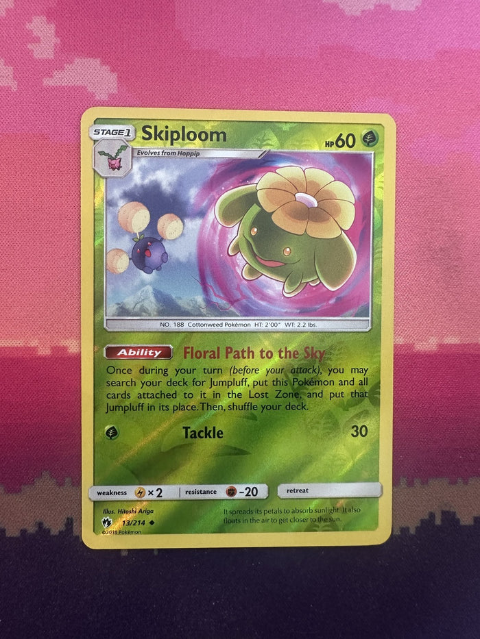 Pokemon Card Skiploom Lost Thunder Reverse Holo 13/214 Near Mint