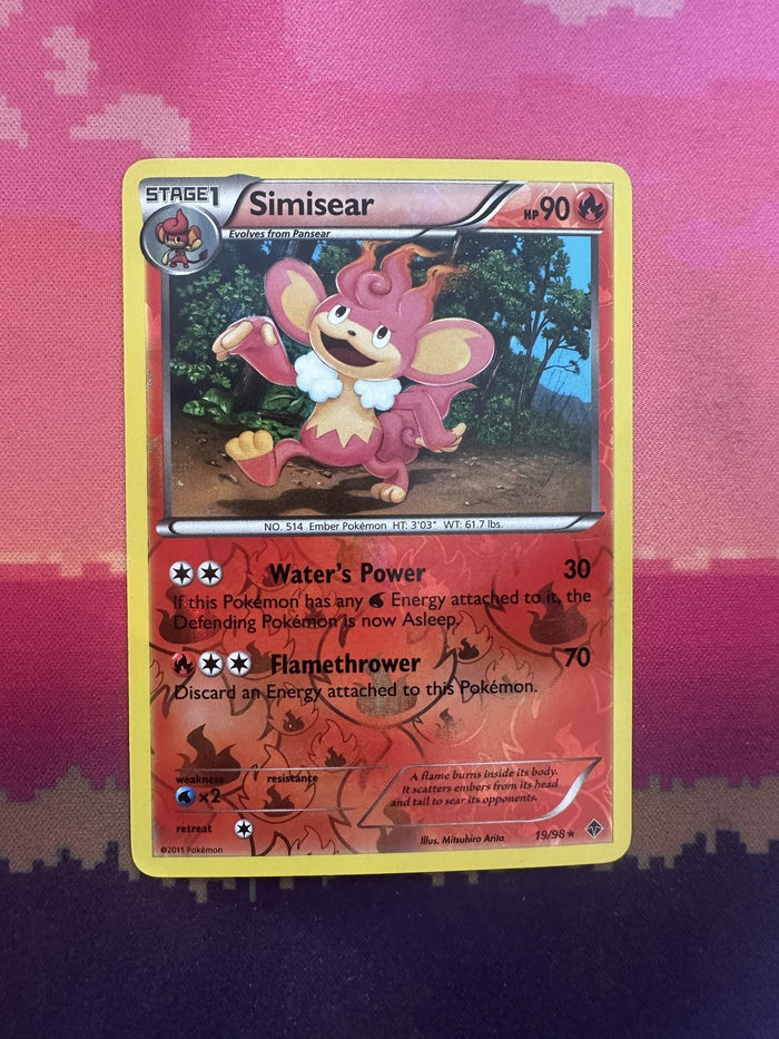 Pokemon Card Simisear Emerging Powers Reverse Holo 19/98 Near Mint
