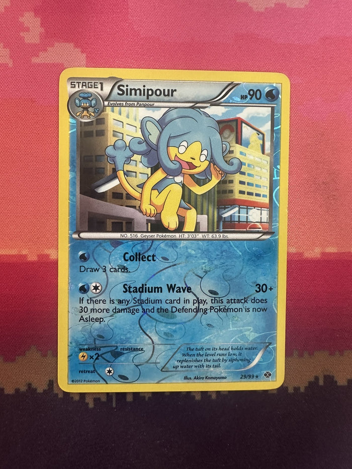 Pokemon Card Simipour Next Destinies Reverse Holo 29/99 Near Mint
