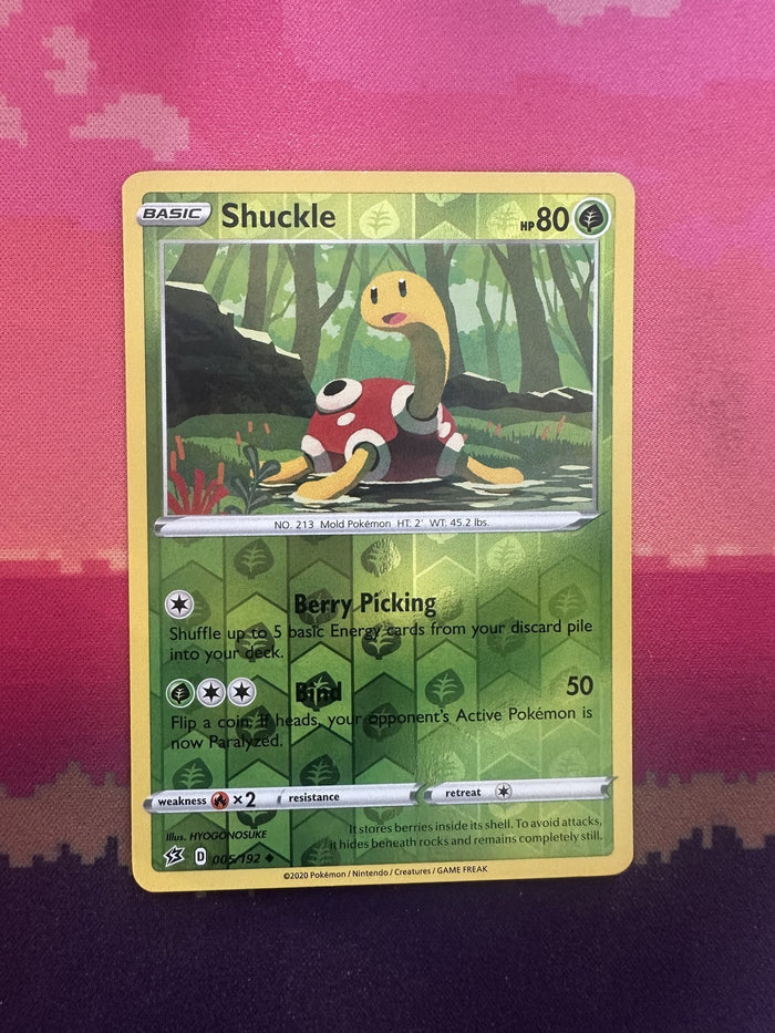 Pokemon Card Shuckle Reverse Holo Rebel Clash 005/192 Near Mint