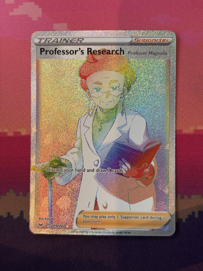 Pokemon Card Professor's Research Sword & Shield Secret Rare 209/202 Near Mint