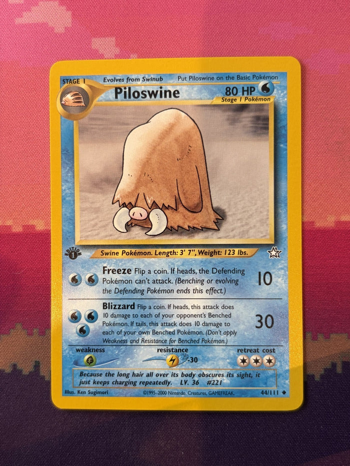 Pokemon Card Piloswine Neo Genesis 1st Edition Uncommon 44/111 Near Mint